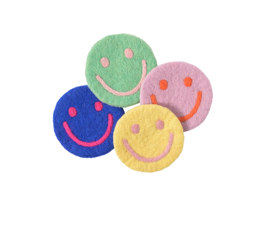 Coaster smiley 4-pack