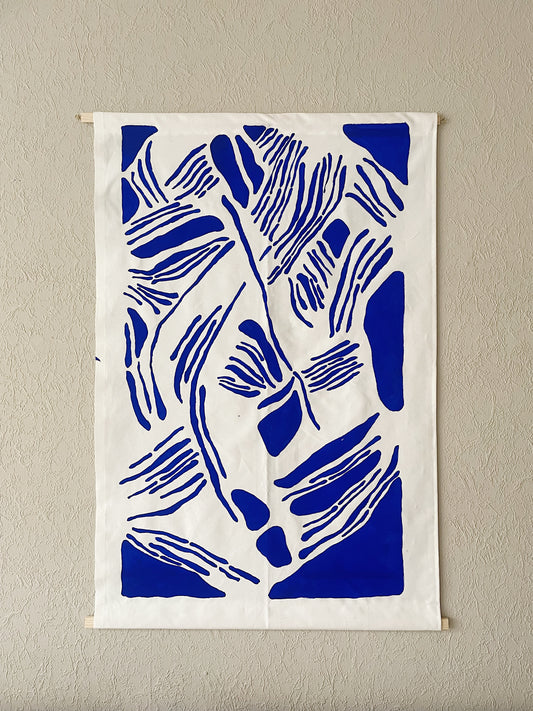 Mönsterbild blå - Frida Ek 56 x 70cm